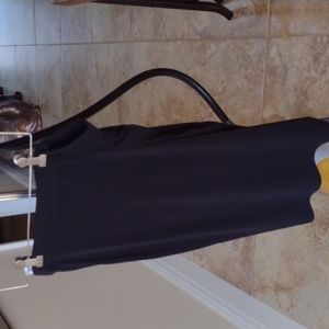 Black midi skirt stretchy knit wrap with split size medium